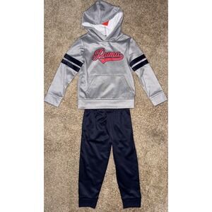 PUMA Little Boy  Fleece Hoodie &‎ Joggers Set Blue/Red Size 4
